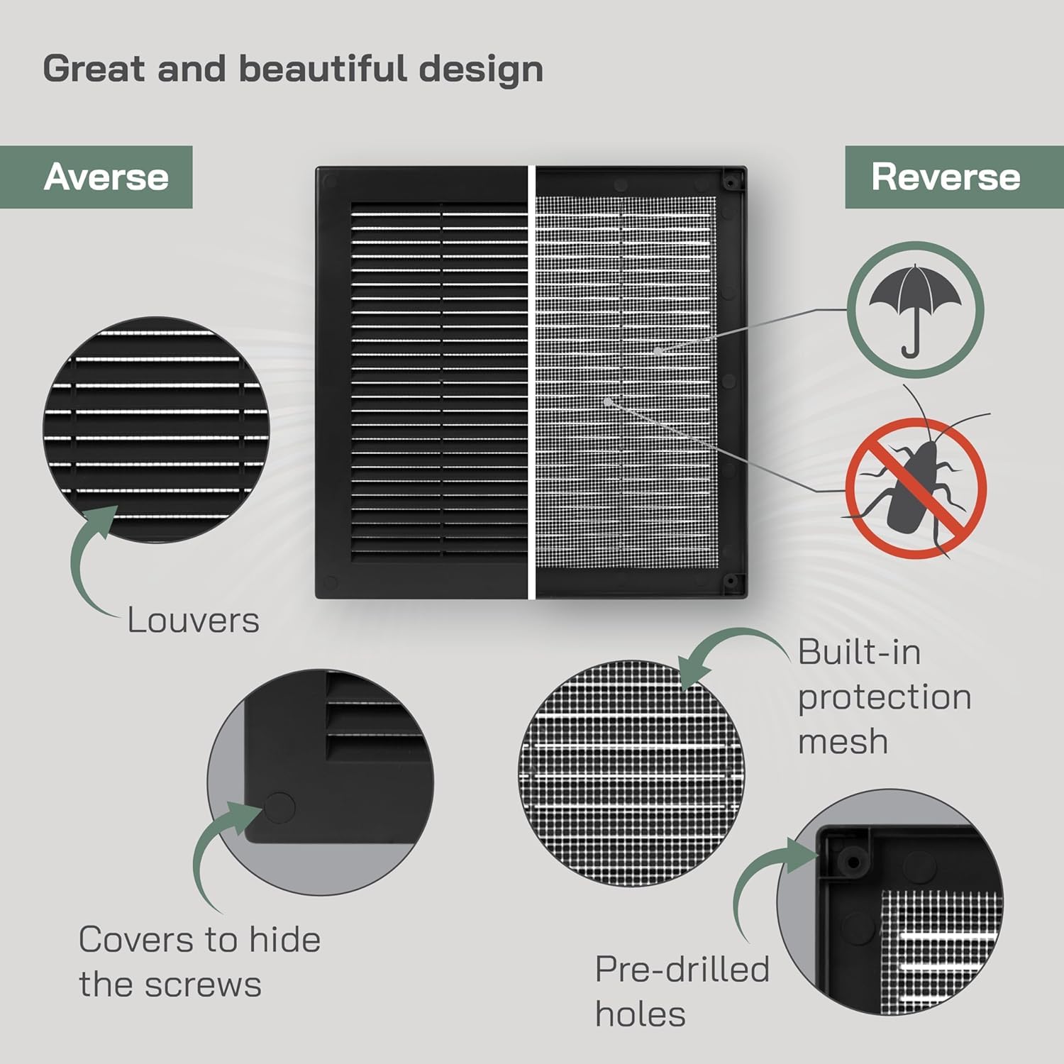 GRIGLIA VENTILAZIONE 300x300 Mm CON ZANZARIERA - Foto 6