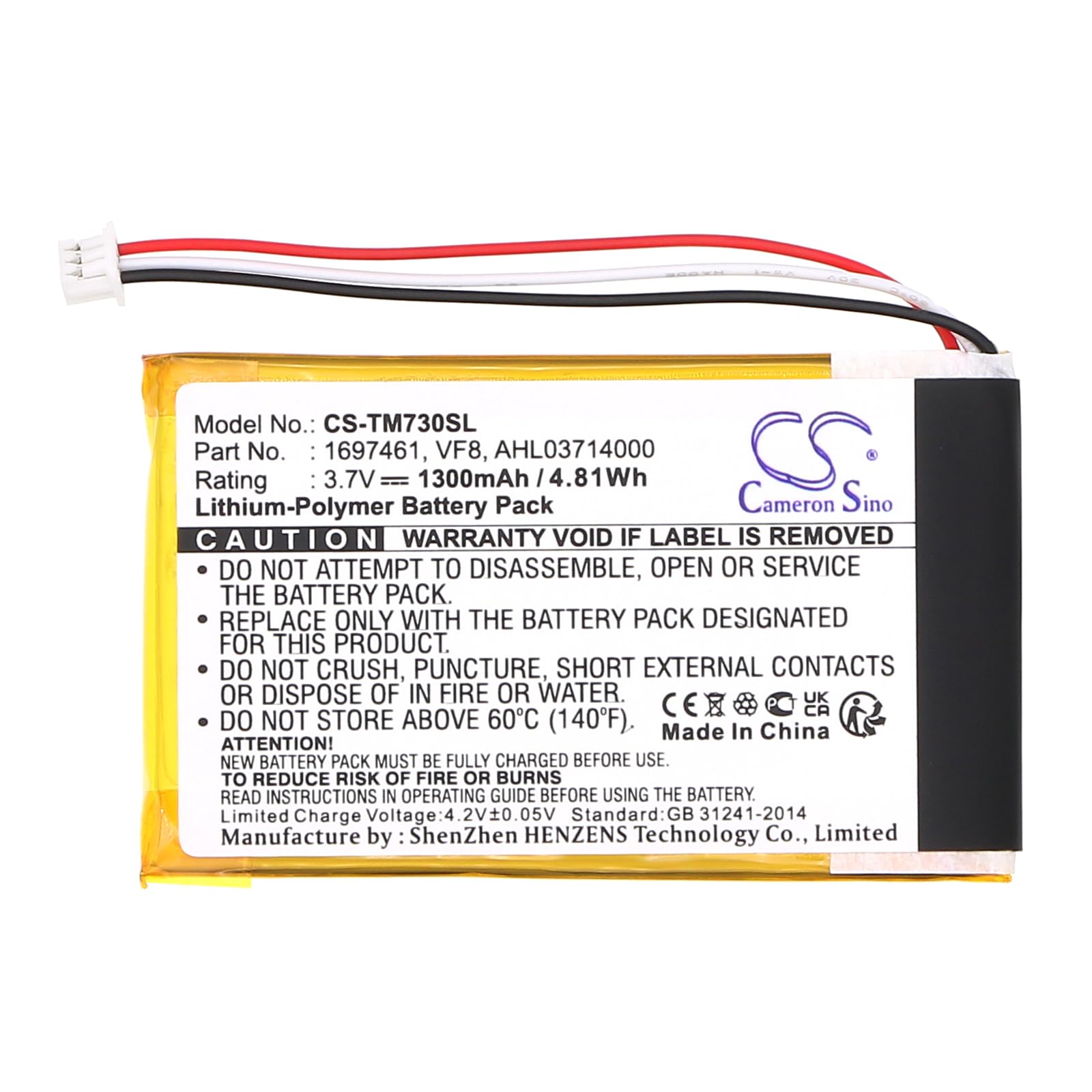 TECHTEK Batteria 1000mAh Per TomTom 4EH45, 4EH51, 4EJ41, Go 820, 825, Live 1530 E Modelli Simili – Ricambio Compatto E Affidabile - 3