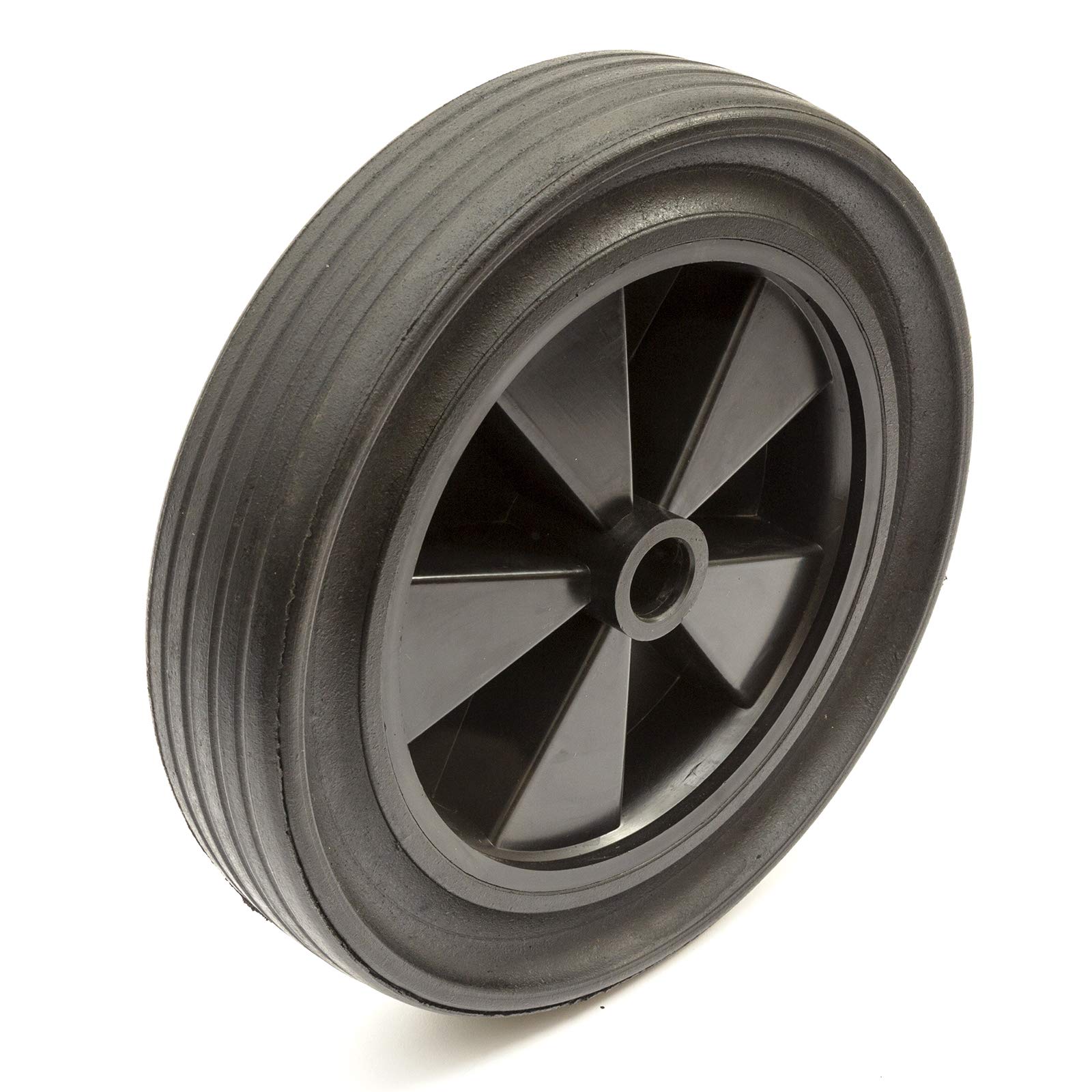 Heavy Duty 12 Inch Plastic Wheel Solid Rubber Tyre Puncture Proof Garden Trolley