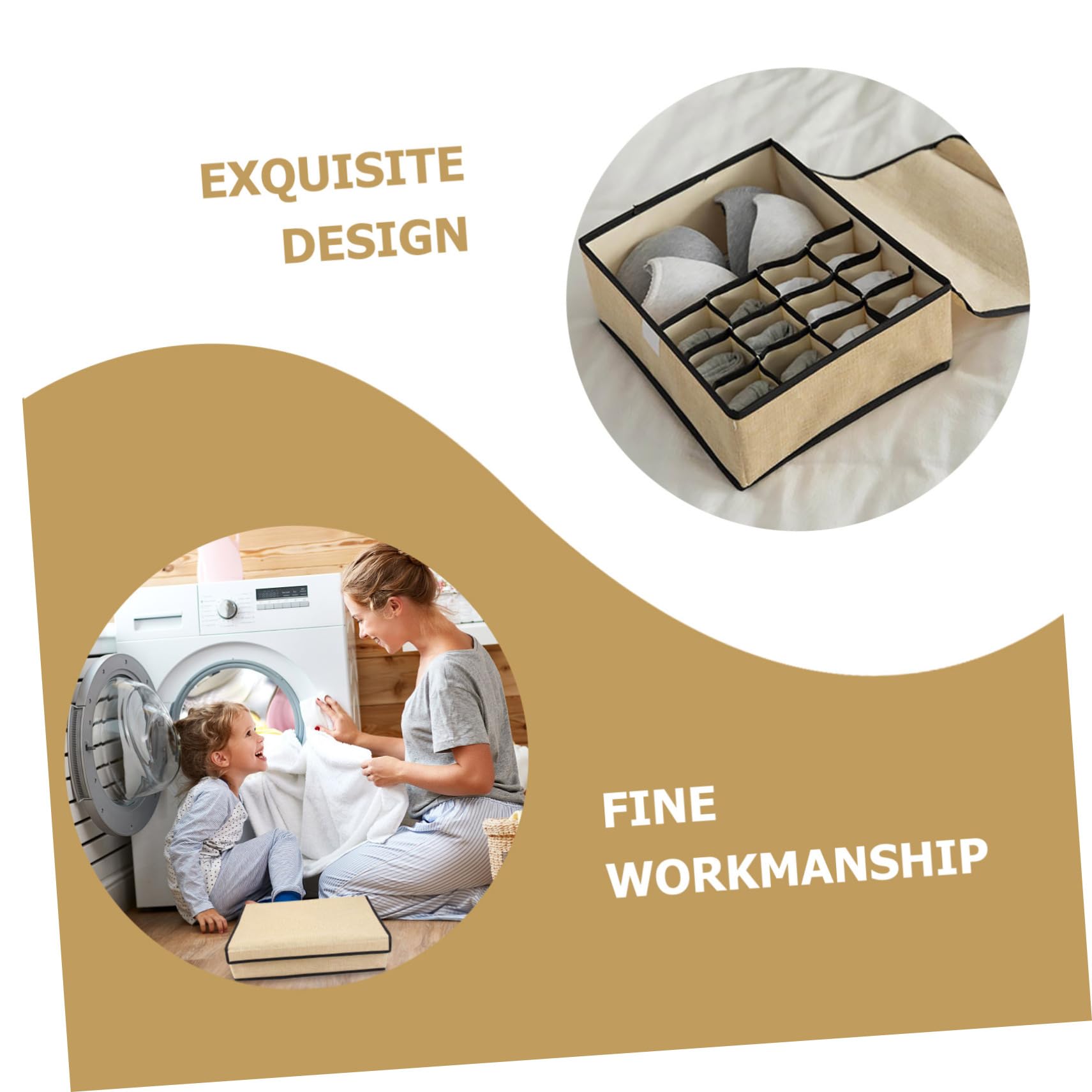 Hohopeti Organizer Per Cassetto Con Copertura Scatola Multiuso Per Biancheria Calzini e Reggiseni Lavabile e Facile Da Pulire Scomparti Per Armadi e Comò