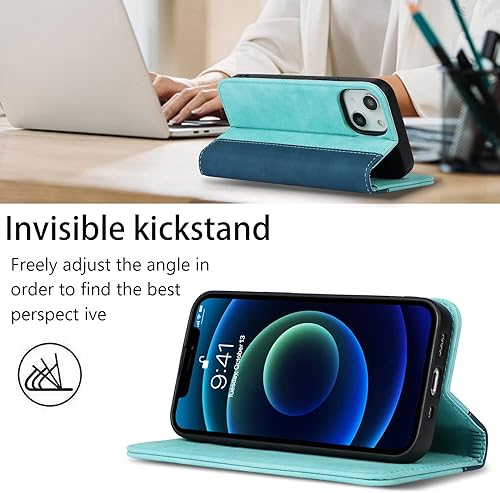 Miniatura 3 de Havaya Funda para iPhone 13 Mini con tarjetero para mujeres y hombres, de piel sintética, ranuras para tarjetas de crédito, soporte a prueba de