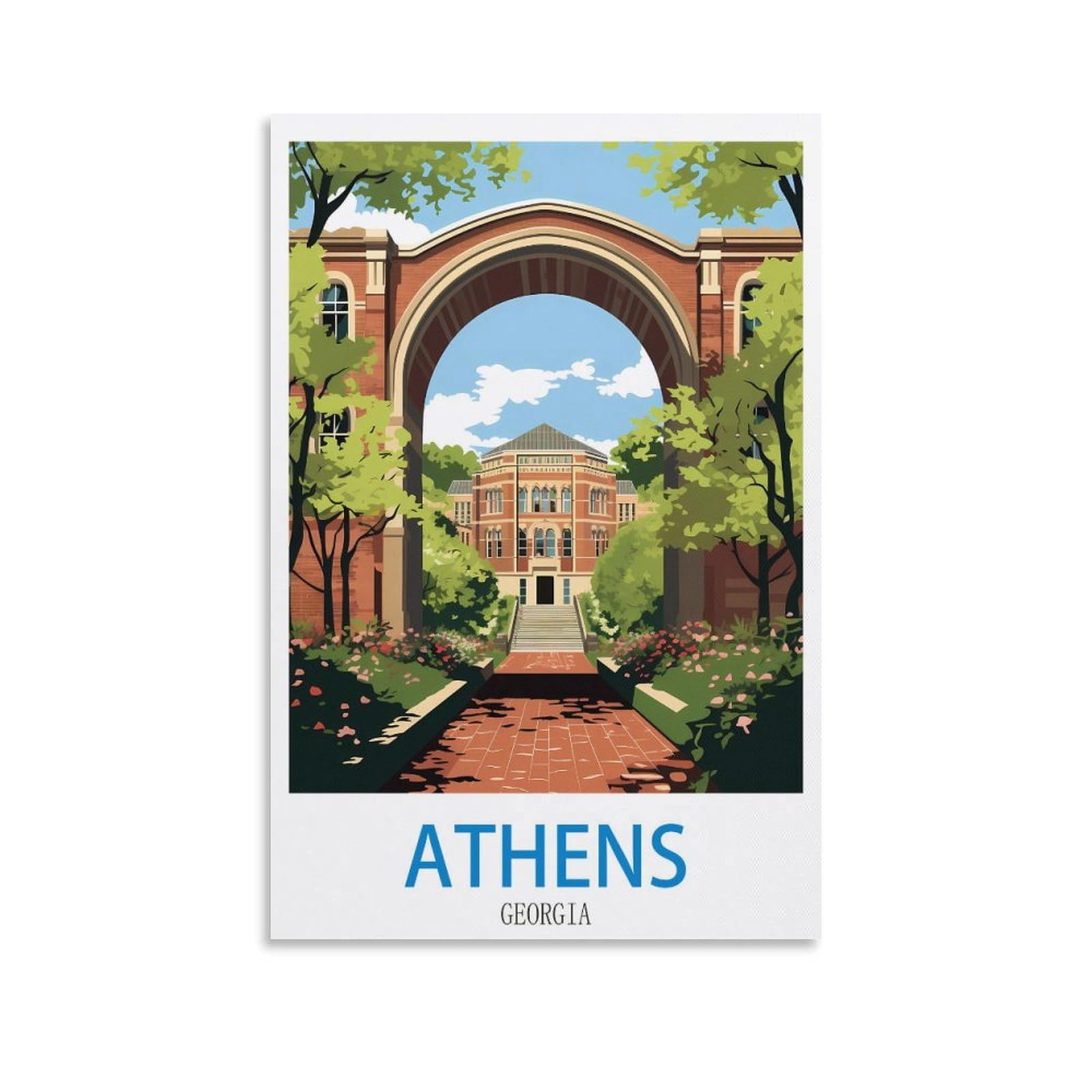 Metal Tin Sign,Athens Georgia,Metal Wall Decorative Tin Signs for Home Kitchen Bar Coffee Shop Club Orchard Decoration 20x30cm