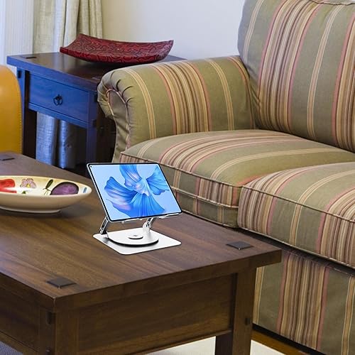 Vista 4 de Laptop Cooling Stand, Portable Laptop Cooler, Aluminum Foldable Laptop Cooling Pad, 360 Swivel Base Laptop Stand with Fan, Adjustable Height Laptop