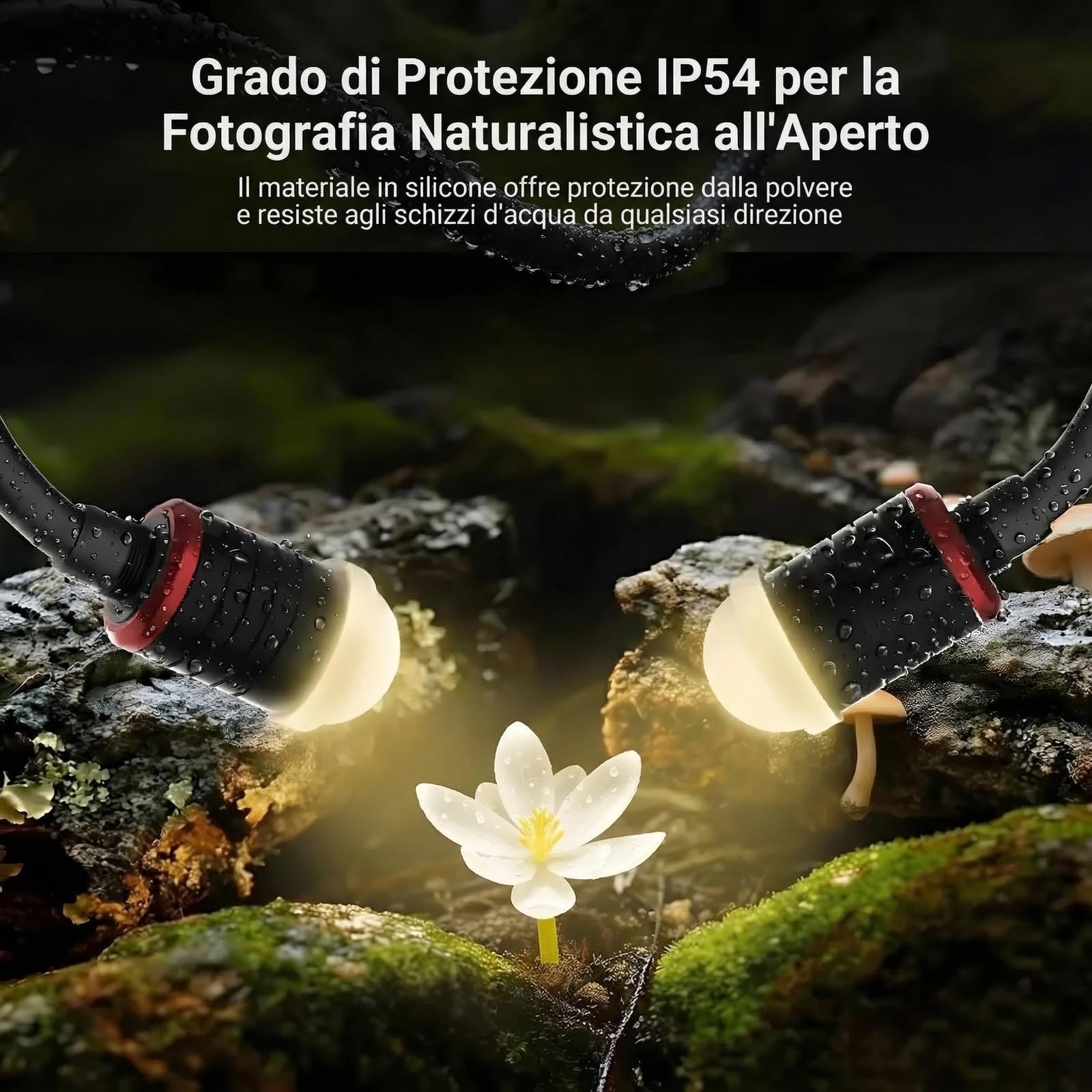 NEEWER BASICS ML01 IP54 Luce LED Flessibile per Macrofotografia | Torcia flessibile da 4W, ricaricabile tramite USB-C, batteria da 2500mAh, CRI95 TLCI99, luminosità di 3100lux a 0,5m