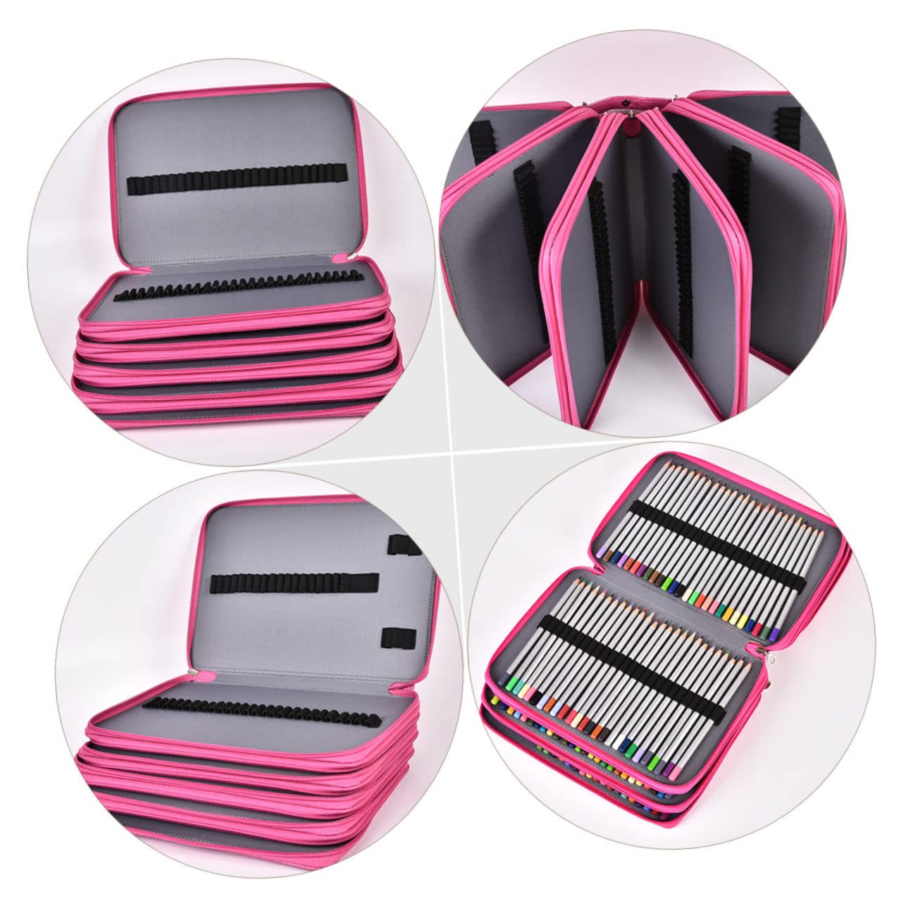 Astuccio Portapenne da Scuola 252 Fori, Grande Capacità, Zip | Decorazioni Scuola, Pu e Poliestere, Portatile, Organizer per Matite e Forniture Scolastiche