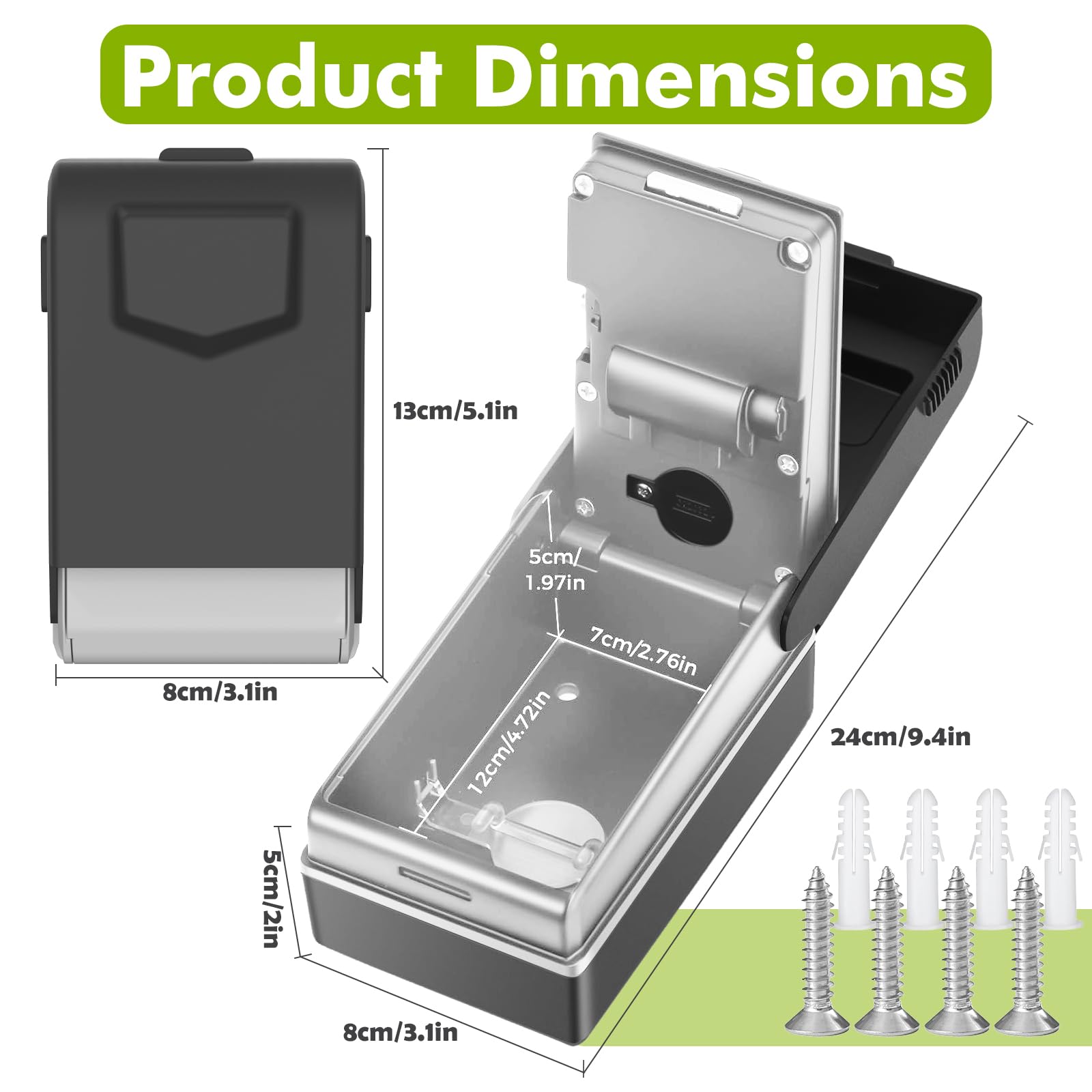 Caja de Seguridad para Llaves con Iluminación, Impermeable Cajetin Llaves con Codigo, para Hogar, Garaje, Oficina