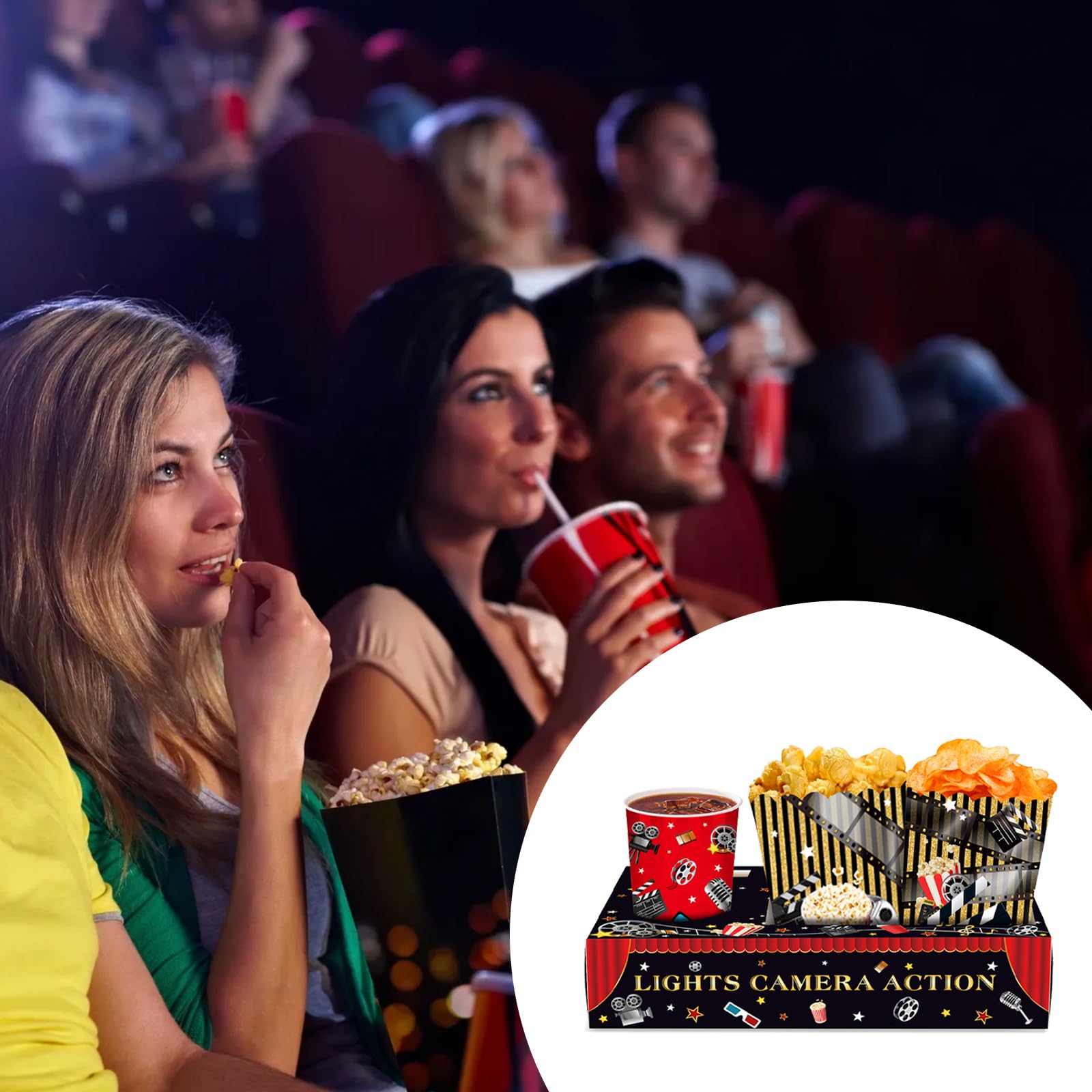 Vassoi Di Carta Per Snack Cinematografici, Notturni E Famigliavassoo, Feste A Tema Cinema, Compleannofesta