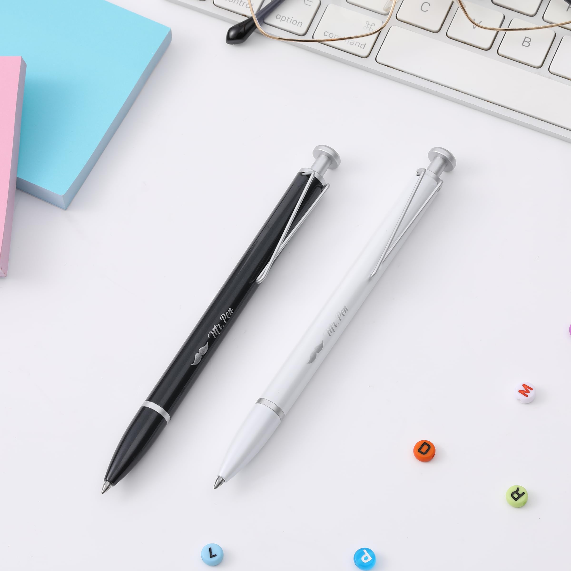 Mr Pen- Metal Retractable Gel Pens 2 Pack Black Ink 2 Refills Fine Point 0 7 mm Fast — view 7