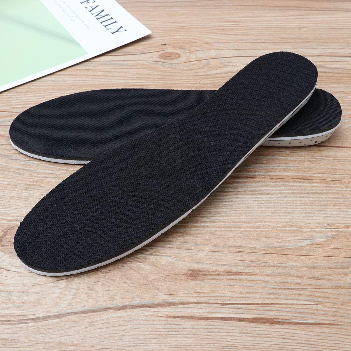 HEALLILY 1 paio di solette invisibili per aumentare l'altezza delle scarpe Soletta completa per plantare Comfort plantare Solette per uomo e donna (nero 2 cm)