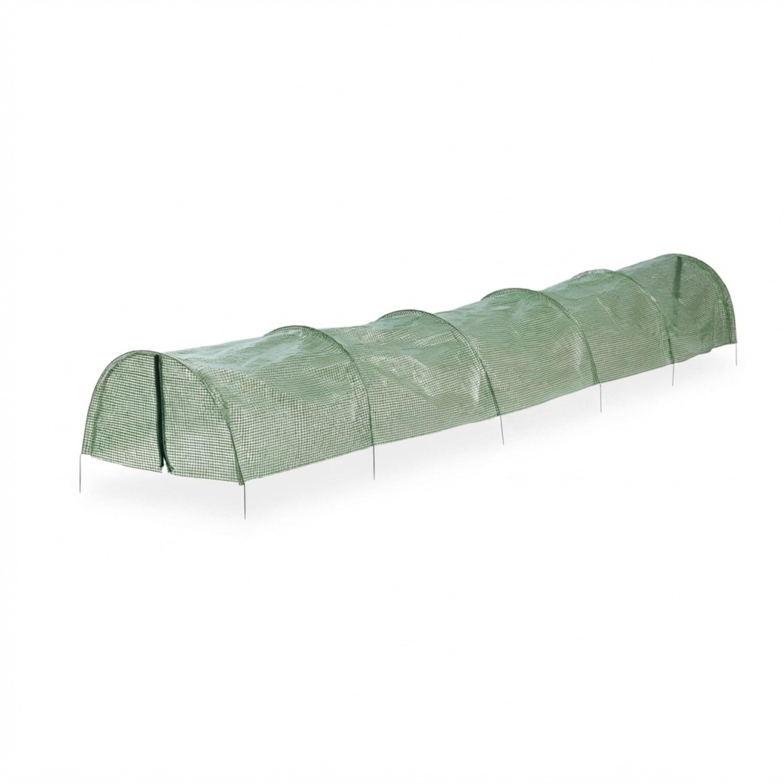 Relaxdays Folientunnel, 2er Set, 2,9 m Länge, PE-Folie mit Reißverschluss, Frühbeet, Aufzucht, Pflanzentunnel, grün