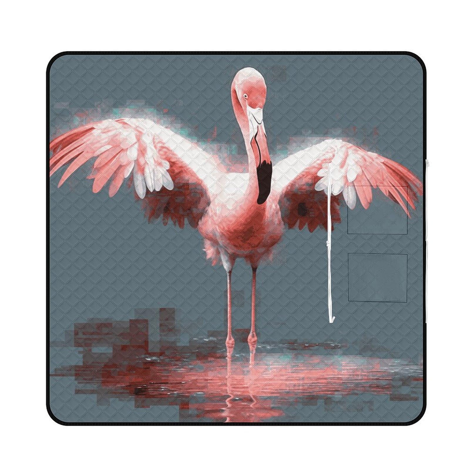 Couverture de plage flamant rose : fini le sable mouillé avec ce tapis pliable zippé