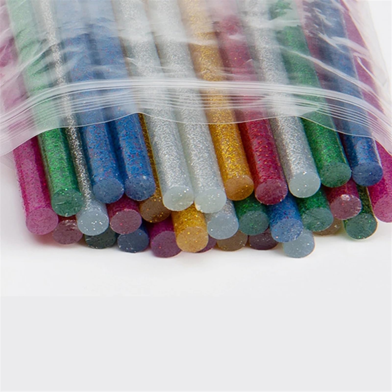 Bâtons de Colle Chaude Lot de 50 bâtons de Colle thermofusible colorés for Outil de réparation d'album d'artisanat, bâtons de Colle à Paillettes, Colle thermofusible 7 × 100 mm