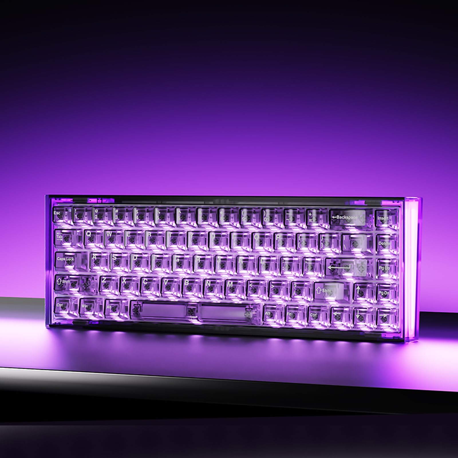 DAREU COOL68 Teclado Gaming con Disparador rápido de 8000 Hz, precisión RT de 0,01 mm, Teclado mecánico magnético con Cable al 65% con interruptores de Efecto Hall, 20 Modos RGB, para PC/Mac