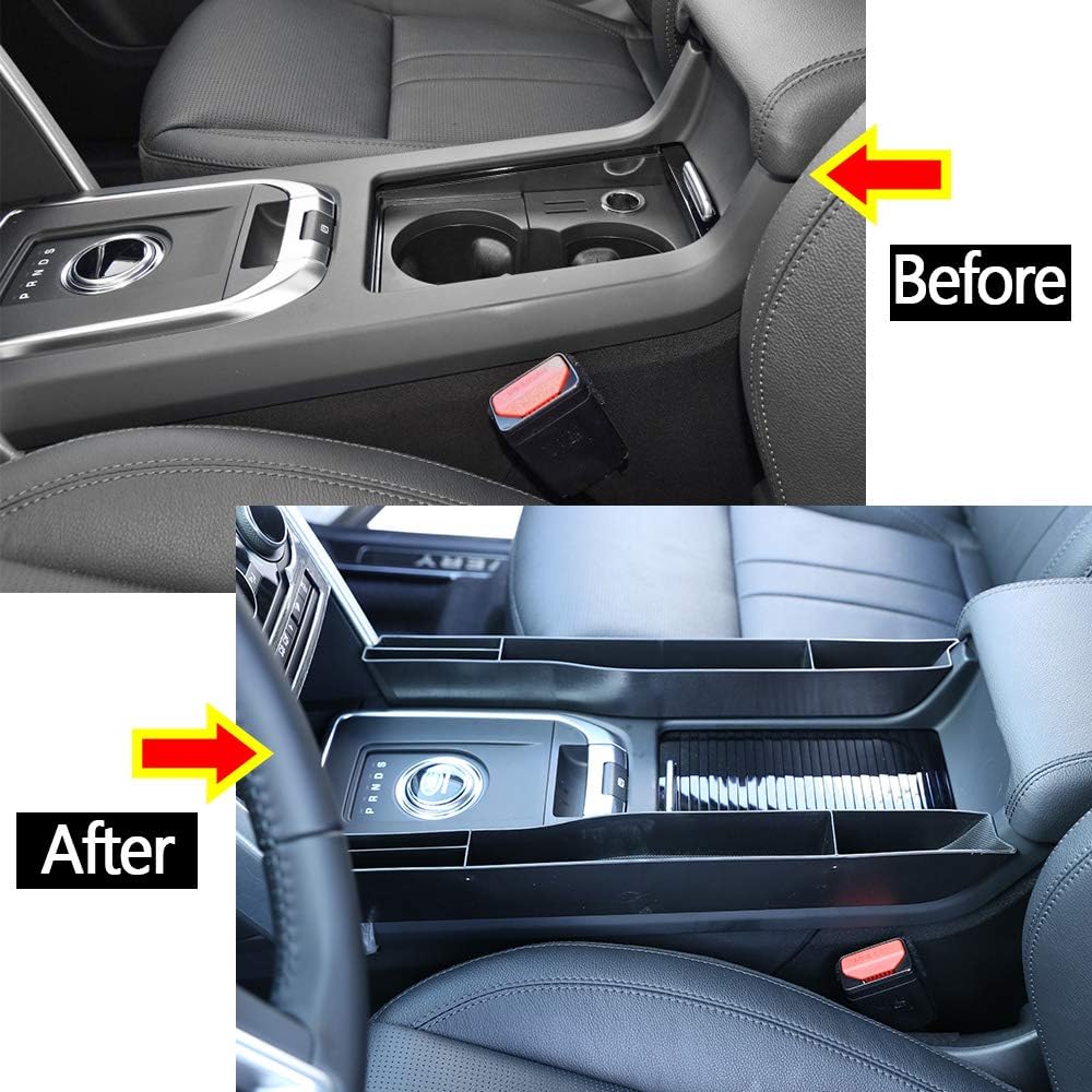 for Land Rover Discovery Sport 2015 2016 2017 2018 Black ABS Plastic Car Central Side Multifunction Storage Box Phone Card Tray Accessories (Left+Right)