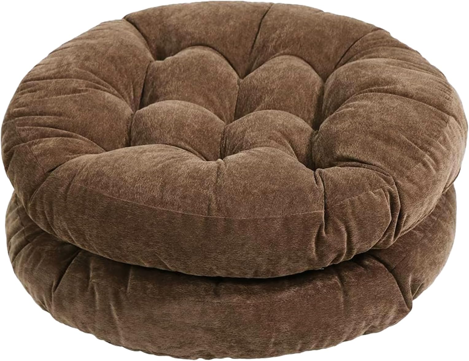 Tiita Round Floor Pillow Cushions 22"x22" Patio Chair Cushion for Outdoor Furniture Seat Pads Set of 2 Meditation Cushion for Yoga Living Room Sofa Balcony, Coffee