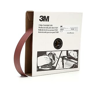 3M Utility Cloth Roll 314D, 1-1/2 in x 50 yd P180 J-weight, Maroon