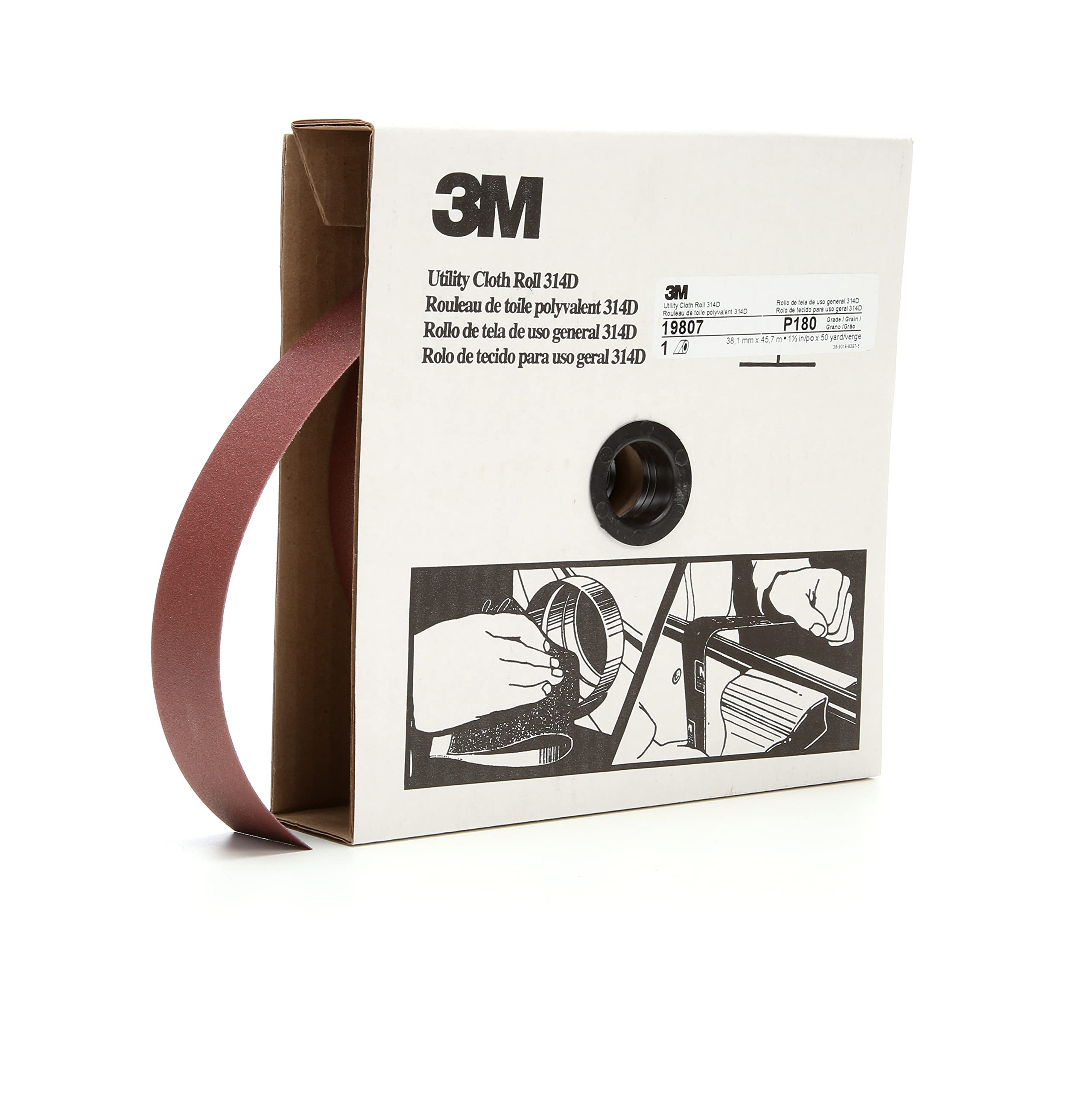 Rollo de tela 3M 314D, 3 cm x 50 m, peso J