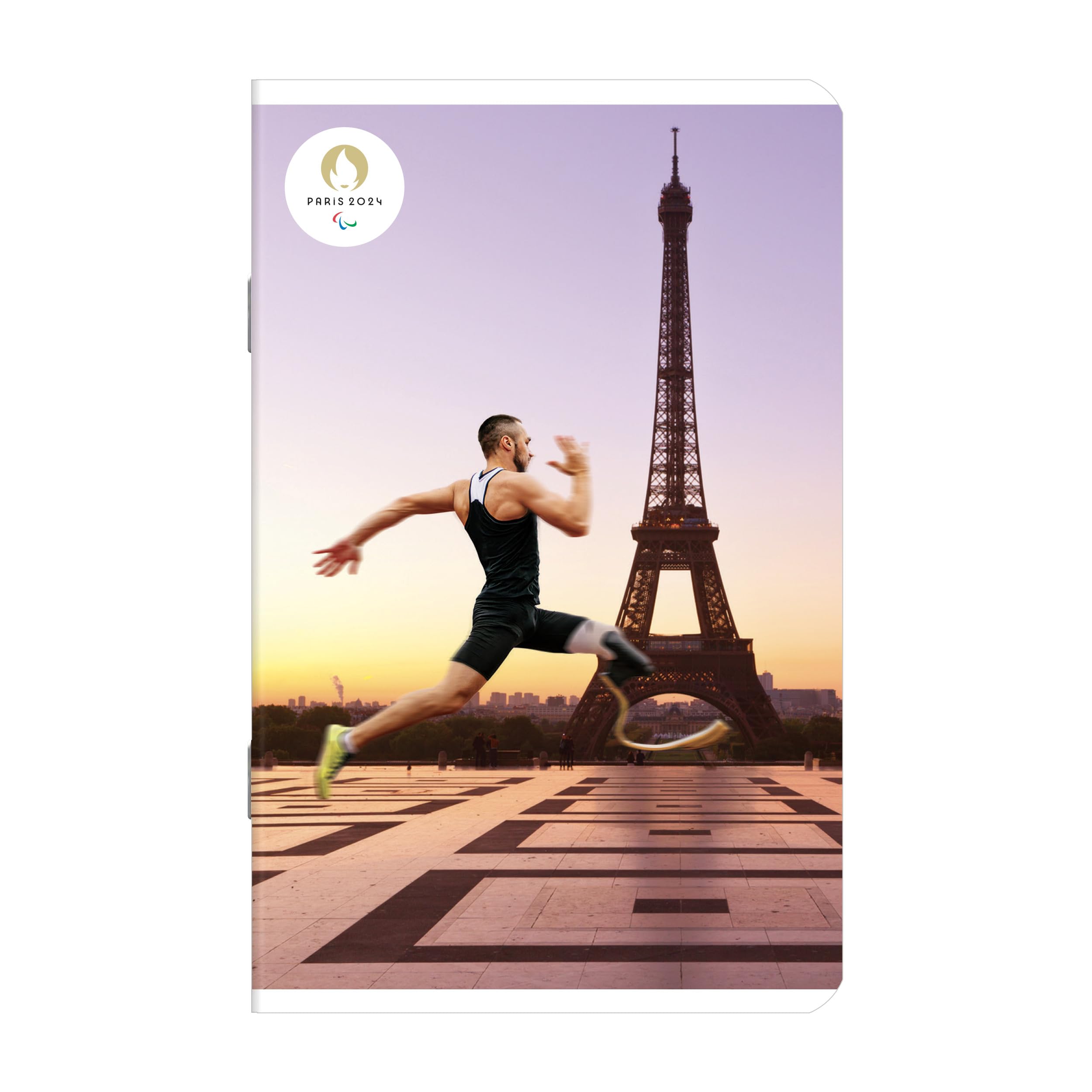 Paris 2024 Pack of 10 Sports Notebooks 9 x 14 cm Ruled 6 mm 60 Pages Stapled Card Cover Varnished Assorted Colours - Image 3