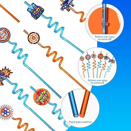 Miniatura 3 de AOLDHYY rt Suministros de fiesta de guerra Pajitas Nerf Gun Party Pajitas de plástico Jardín escultura decoración al aire libre