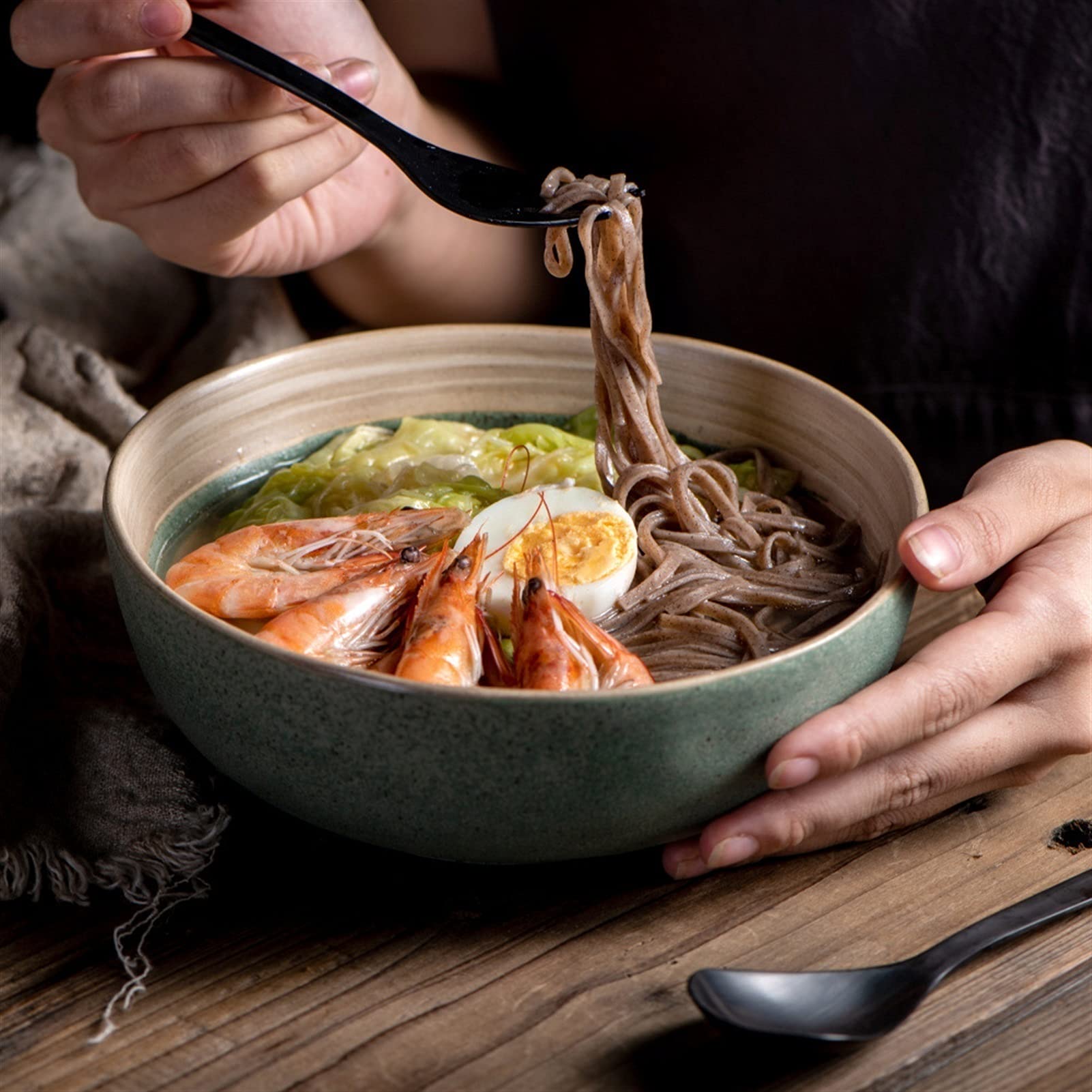Mingmo Ryż, miski do zupy miska do serwowania makaronu miska kreatywna ceramiczna miska do zupy Ramen japońska miska Udon zastawa stołowa miski kuchenne (kolor: C)