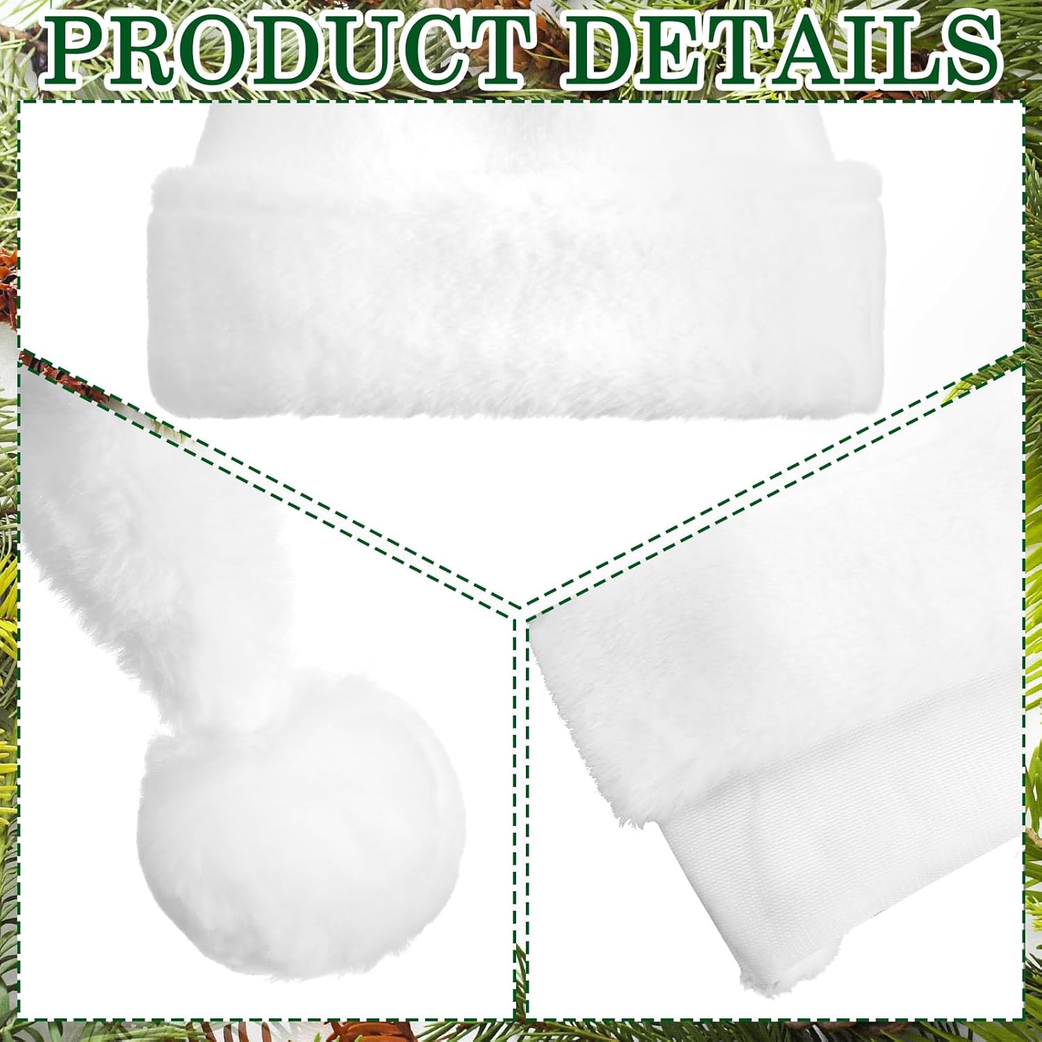 Geyoga 12 Pcs Santa Hat Adult Bulk Gnome Christmas Hat Unisex Plush Faux Fur Velvet Santa Cap Xmas Party Cap for Men Women