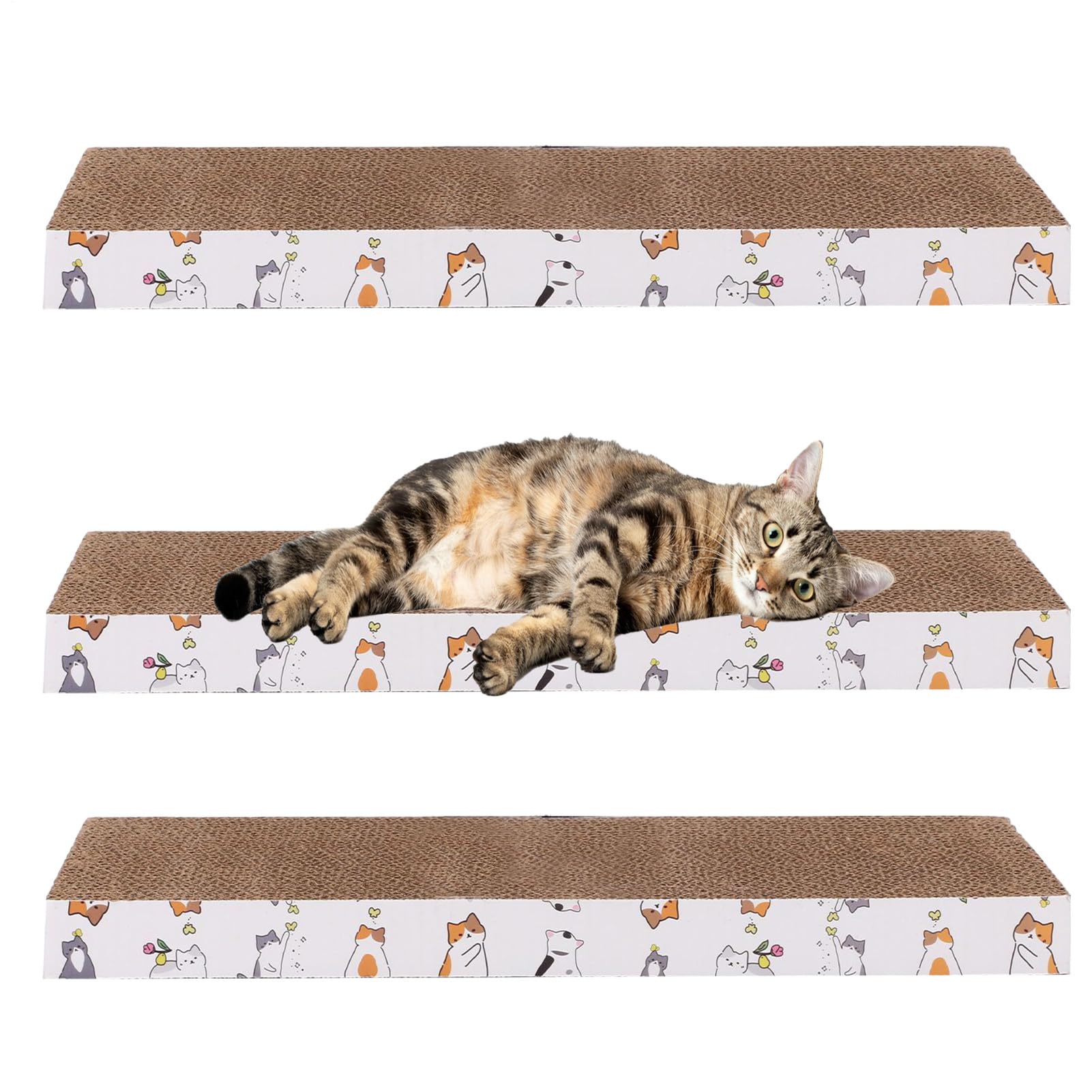 Griffoir pour chat en carton ondulé résistant pour entretenir les griffes et amuser