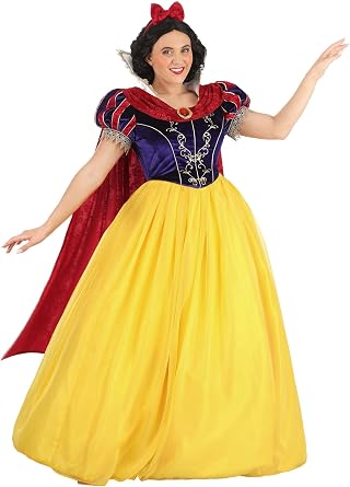 Premium Disney Snow White Costume for Women - Includes Dress, Cape, Headband - Classic Fairytale Princess Look