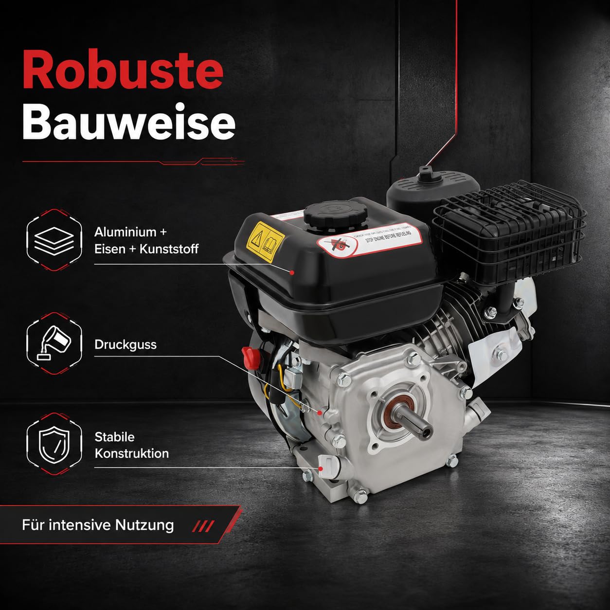 Motore a benzina a 4 tempi, 7,5 CV, 1 cilindro, motore stazionario