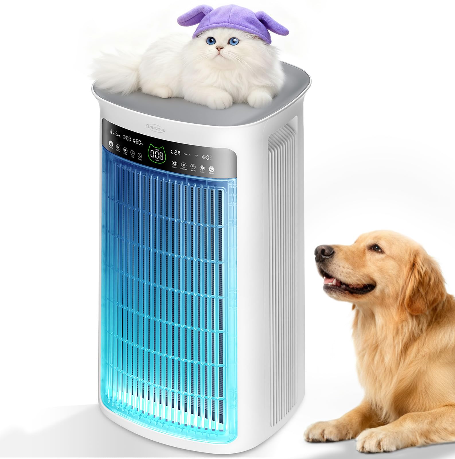 Soleus Air Air Purifier for Home Large Room Covers Up to 4000 Sq Ft 8x hour Pet Air