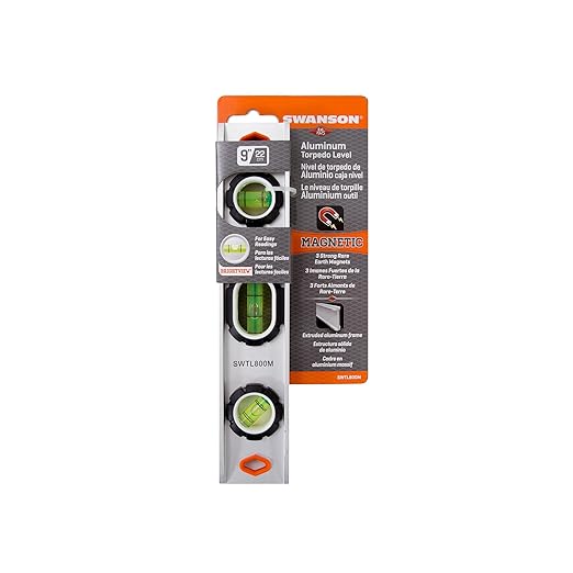 Nivel Torpedo Magnético de Aluminio Extruido Swanson 9 Pulgadas miniatura 2