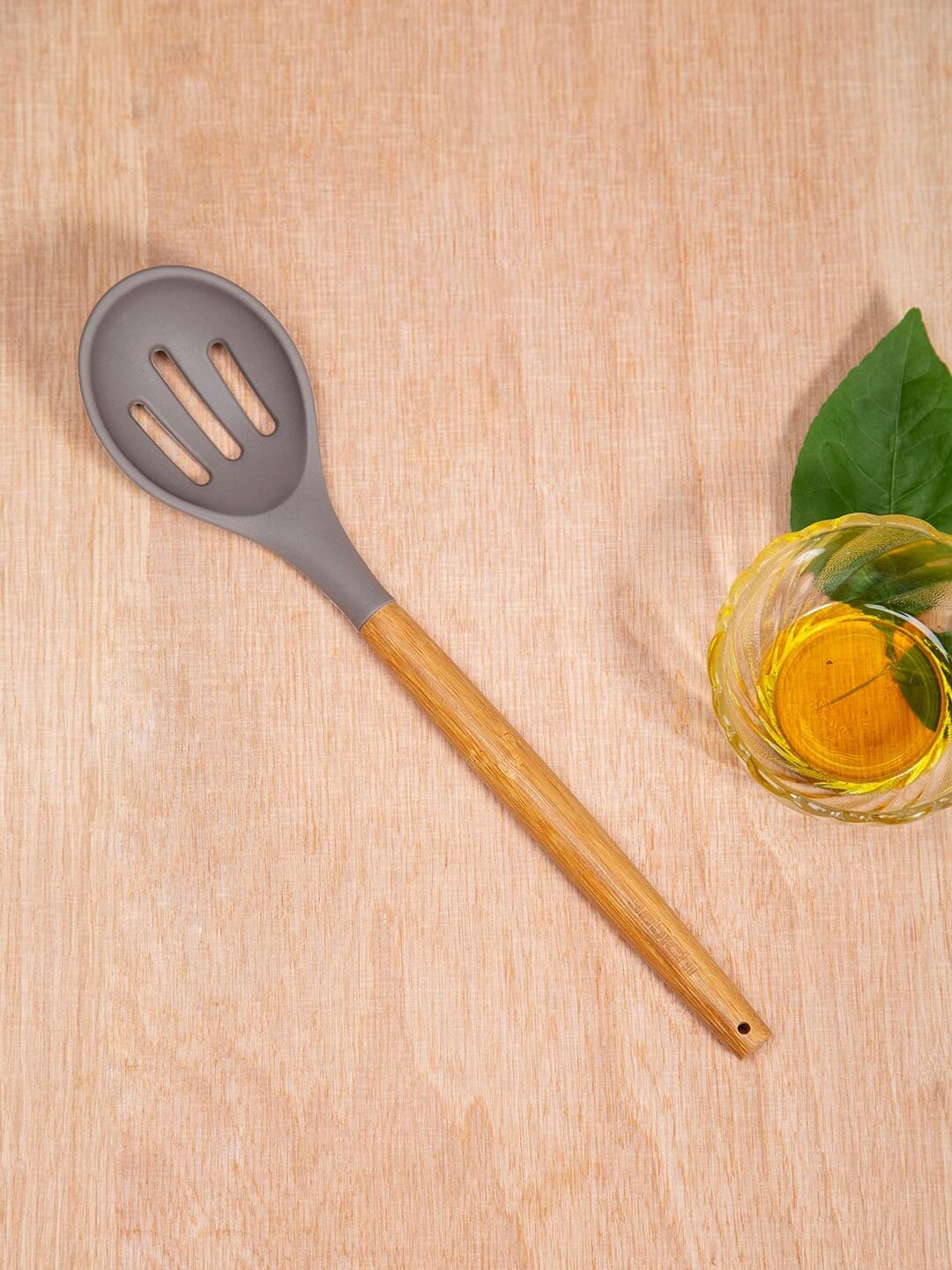 Sabichi Slotted Spoon, Silicone, Grey