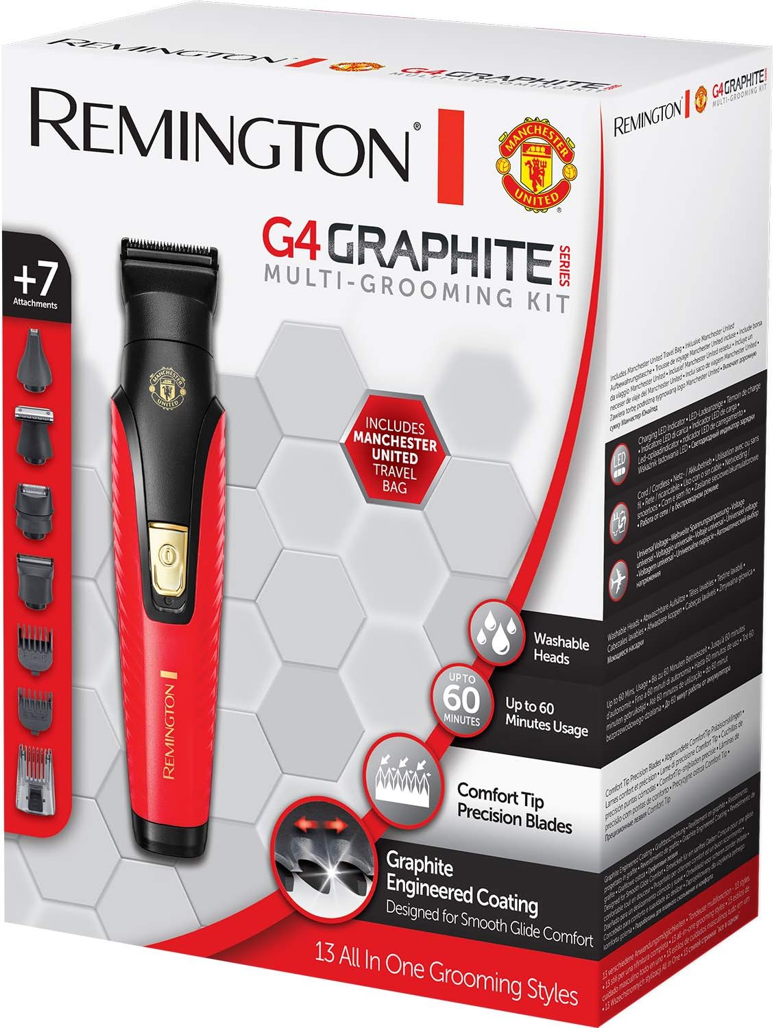 Remington G4 Manchester United Edition Cordless Personal Electric Shaver, All-in-1 Beard, Body and Stubble Trimmer, PG4005 - Image 5