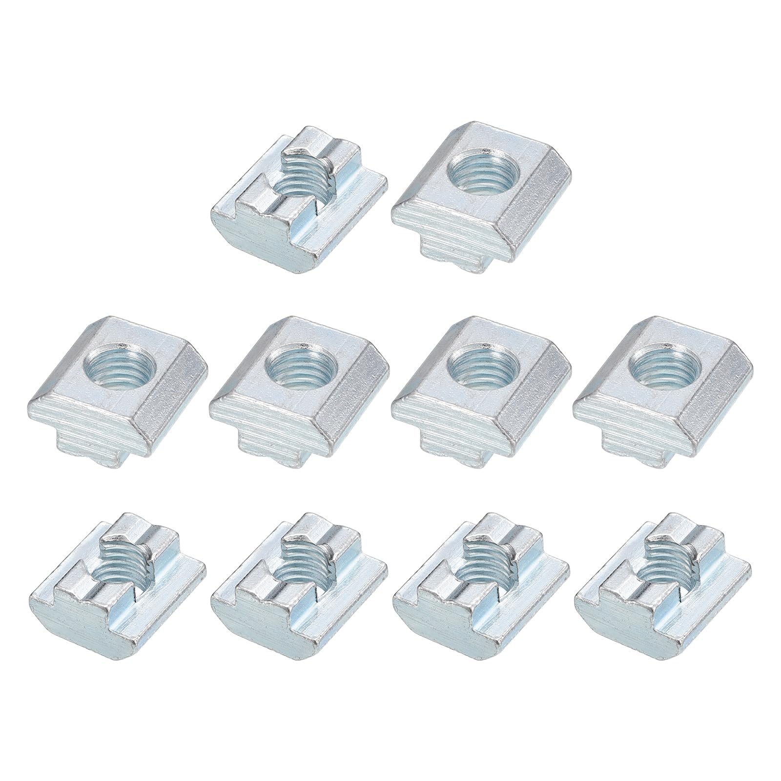 TOP-VIGOR M10 Sliding T Slot Nuts 30Pcs, Nickel Plated Carbon Steel Hammer Head Roll-in T-Nuts for 4545 Aluminium Extrusion Profile, T-Slot Fasteners for CNC and 3D Printer Assembly