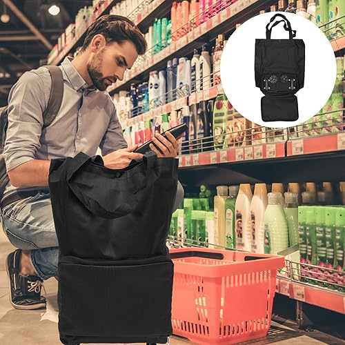 Miniatura 4 de Bolsa plegable de la carretilla Bolsa de compras plegable con ruedas Carrito de compras plegable Cajón de carro utilitario
