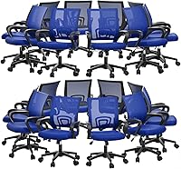 Vista 32 de Magshion Juego de 2 sillas ergonómicas de oficina, silla de escritorio de malla con respaldo medio, silla giratoria ajustable para computadora