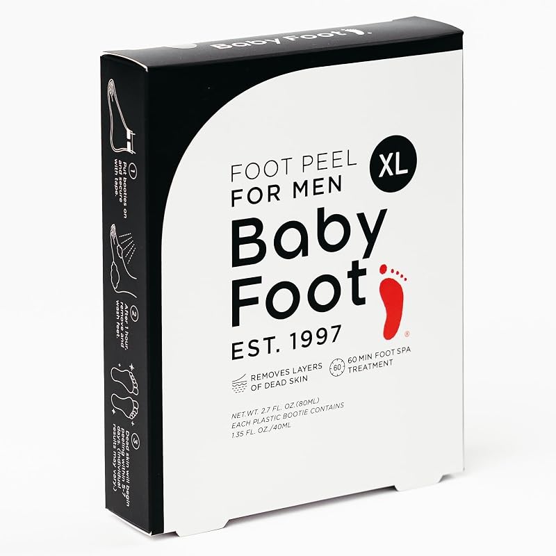 Baby Foot Peel Exfoliator for Men – Original Exfoliant Foot Peel Mask - 2.4 Fl. Oz. Mint scented - Callus and Dead Skin Remover – Dry, Rough Cracked Feet Treatment - Baby Soft Feet