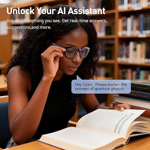 Miniatura 6 de Lentes inteligentes AI con cámara, lentes de cámara 2K, lentes de grabación de video de 12 MP, traducción en tiempo real, asistente de voz AI, gafas