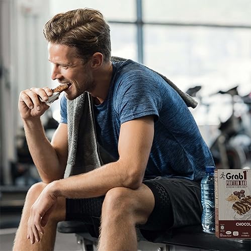 Miniatura 6 de Grab1 Barras de proteínas, barra de proteína de avena y chocolate (paquete de 2  10 barras)  Deliciosas y nutritivas  Baja en calorías  Perfecto