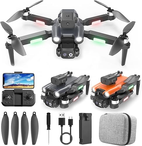 Miniatura 1 de Drone with Camera for Adults Kids, Brushless Motor Drone with 1080p Camera 2.4g Wifi Fpv Rc Quadcopter Drone with Headless Mode Altitude Hold &