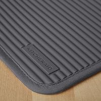 Vista 3 de KitchenAid Juego de 2 soportes para ollas de silicona suave acanalados, color gris carbón, 7 x 9 pulgadas