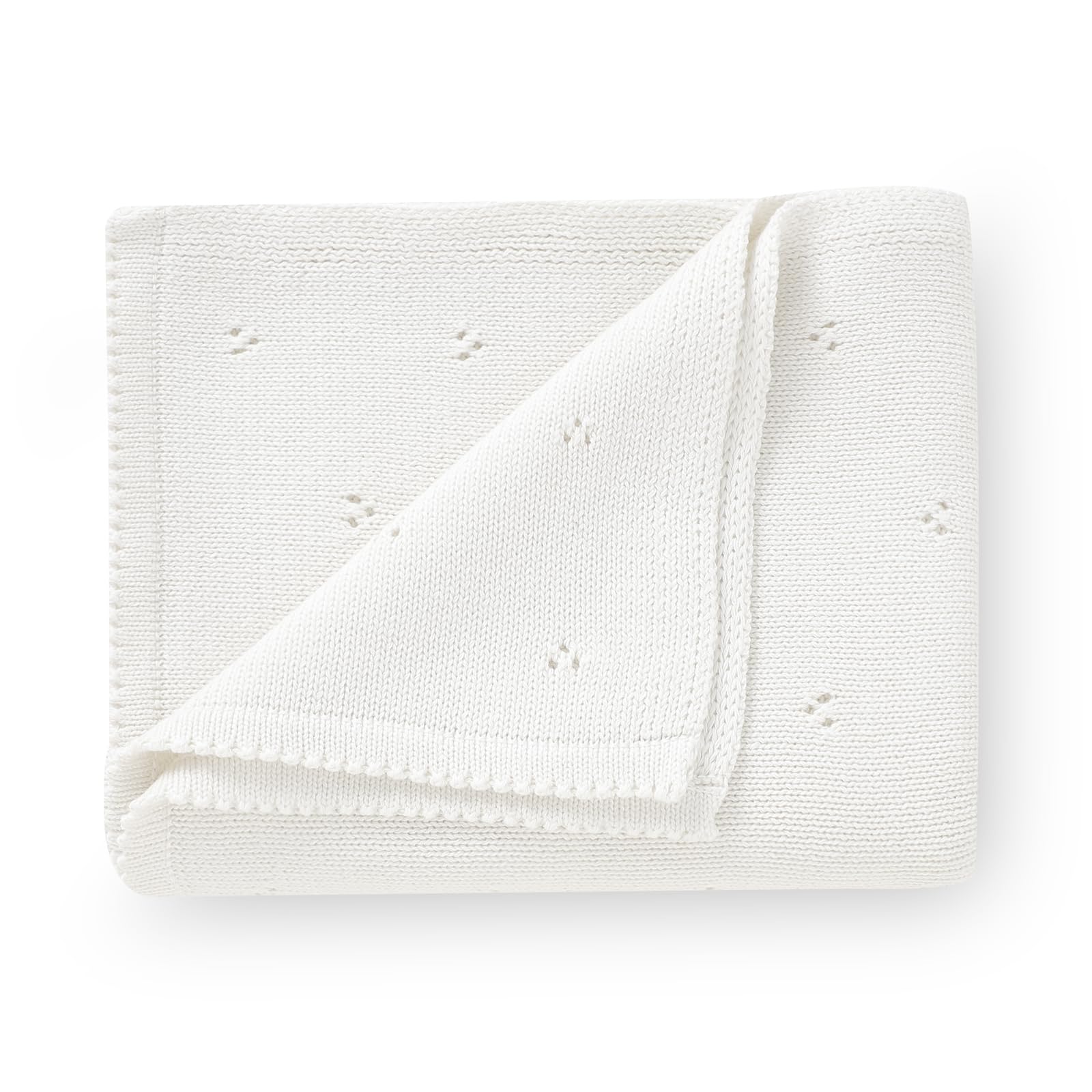 DovFanny Cotton Cellular Baby Blanket Knitted Soft Blanket for Newbron Baby Boy and Girls 100 x 80cm