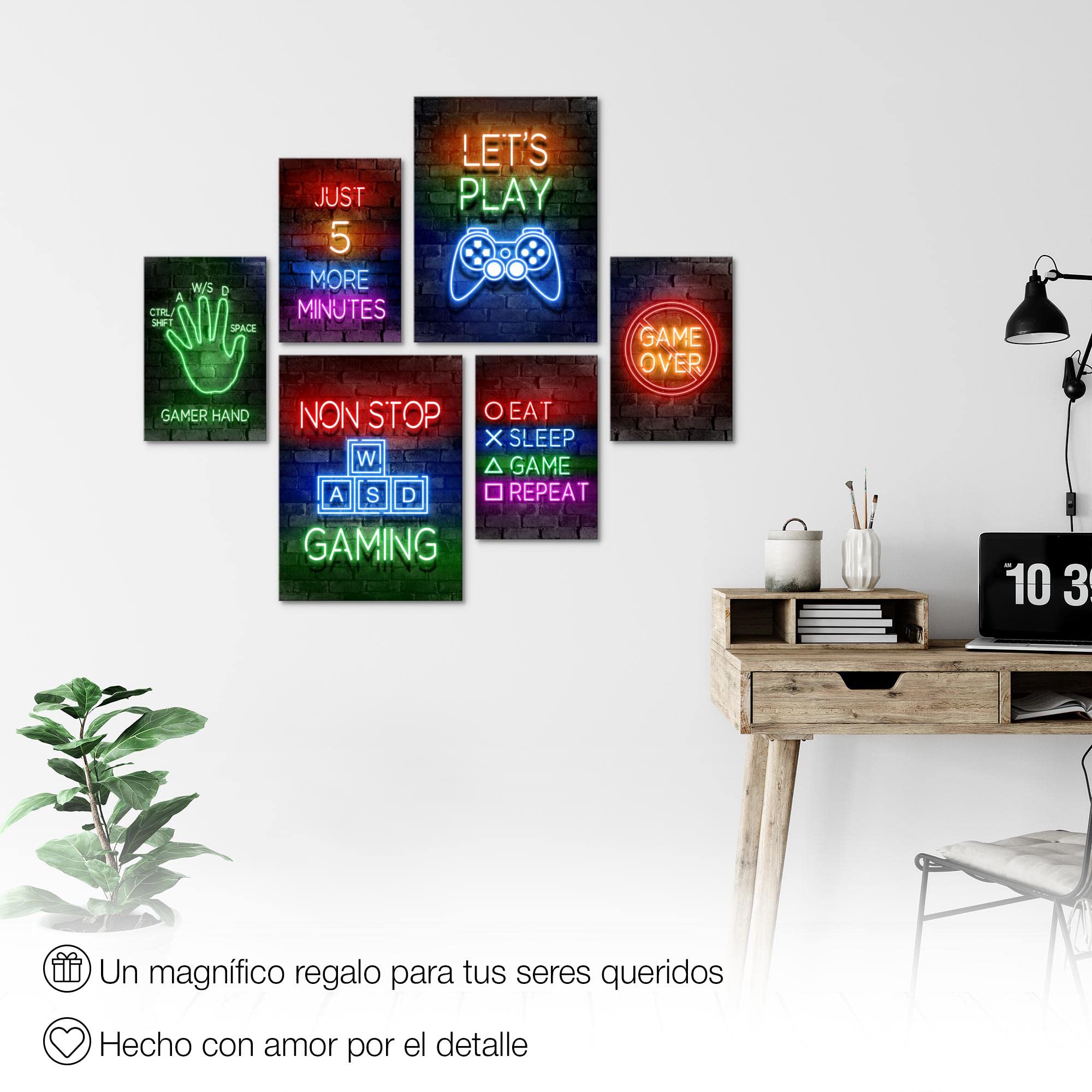 Novart Cuadros Game Console Gamer - CON ESTILO, SIN NECESIDAD DE MARCO - Moderne Collage Vistoso - Nursery Boy adolescente - N005263a