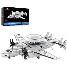 JMBricklayer Airplane Building Block Set for Adults, Military E-2 Hawkeye Airborne Early Warning Aircraft Fighter Jet, Historical Collection or Home Display, Gifts for Men 1144PCS