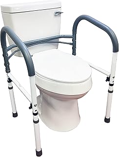 Carex Toilet Safety Rails - Toilet Handles for Elderly and Handicap Toilet Safety Rails, Toilet Safety Frame, Toilet Rails for Elderly and Toilet Bars for Elderly and Disabled