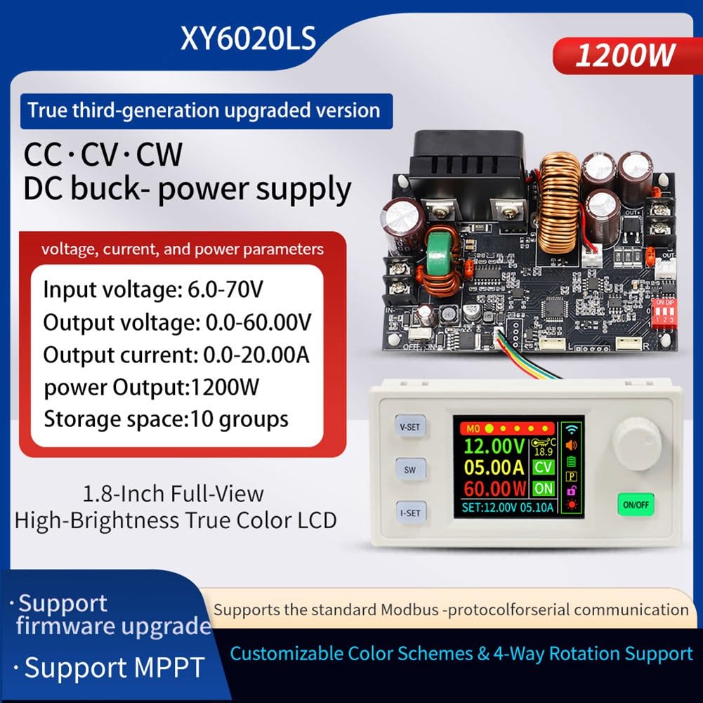 XY6020LS CNC DC Boost Convertitore 20A 1200W Potenza di Laboratorio Regolatore Tensione Costante e Modulo di Ricarica di Corrente