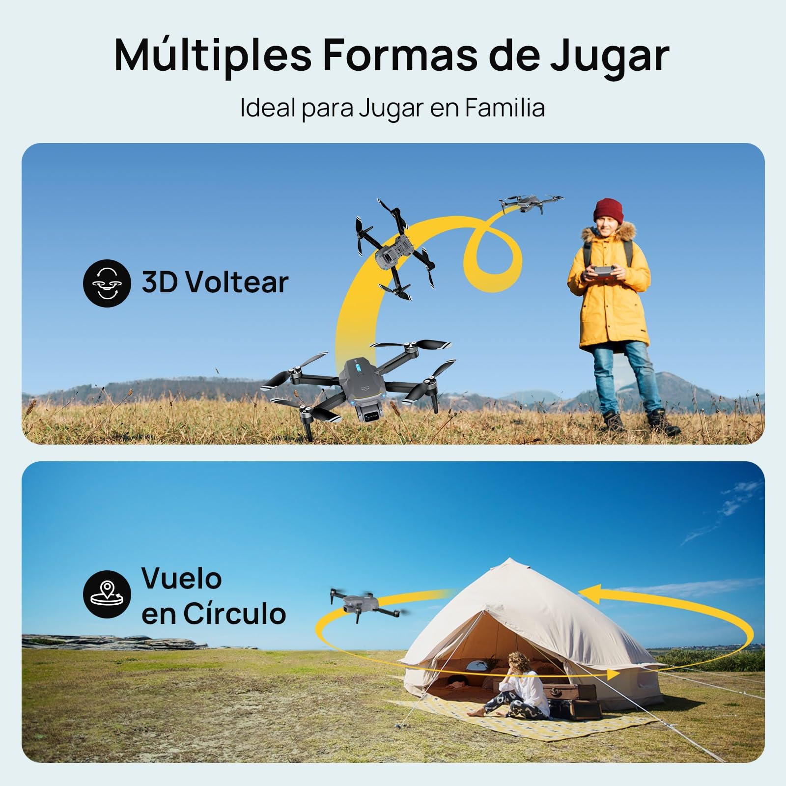 Ameta Drones con Camara 4K para Adultos, S20 Lite Dron para Niños Motor Brushless, Mini Drone FPV con 36min de Vuelo/Altitud Retención/Vuelo Círculo, Juguetes Regalo para Niños, Menos de 249g