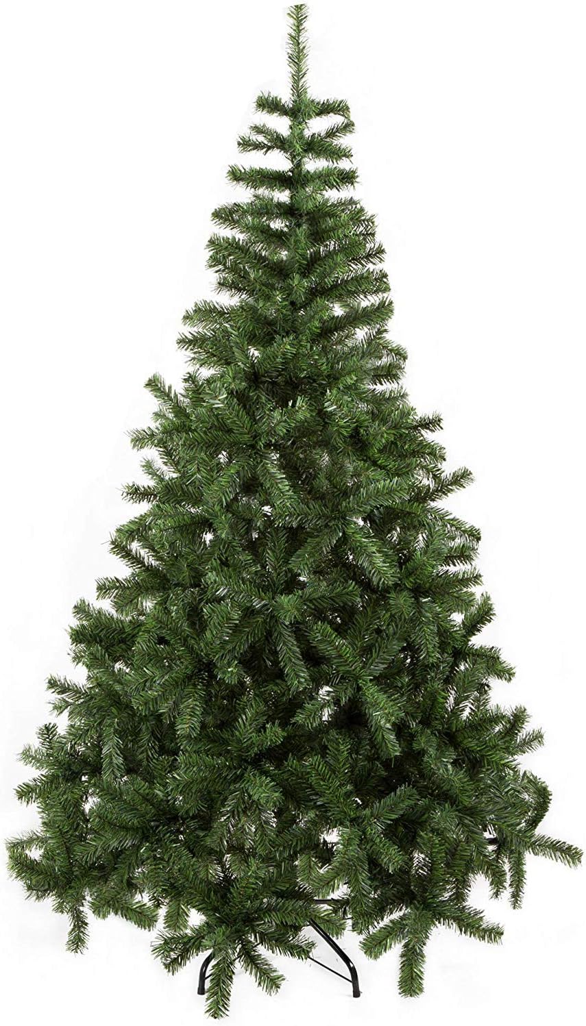 Full Fir Artificial Christmas Tree with Foldable Metal Stand 6ft Xmas Pine Tree for Indoor Holiday Decoration (Green)