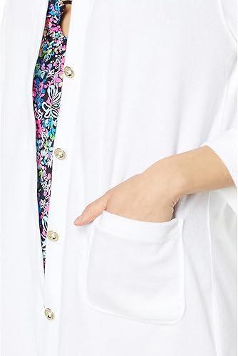 Miniatura 3 de Lilly Pulitzer Natalie Terry Cover-Up para mujer silueta clásica de camisa tela de rizo de algodón y poliéster y dobladillo recto