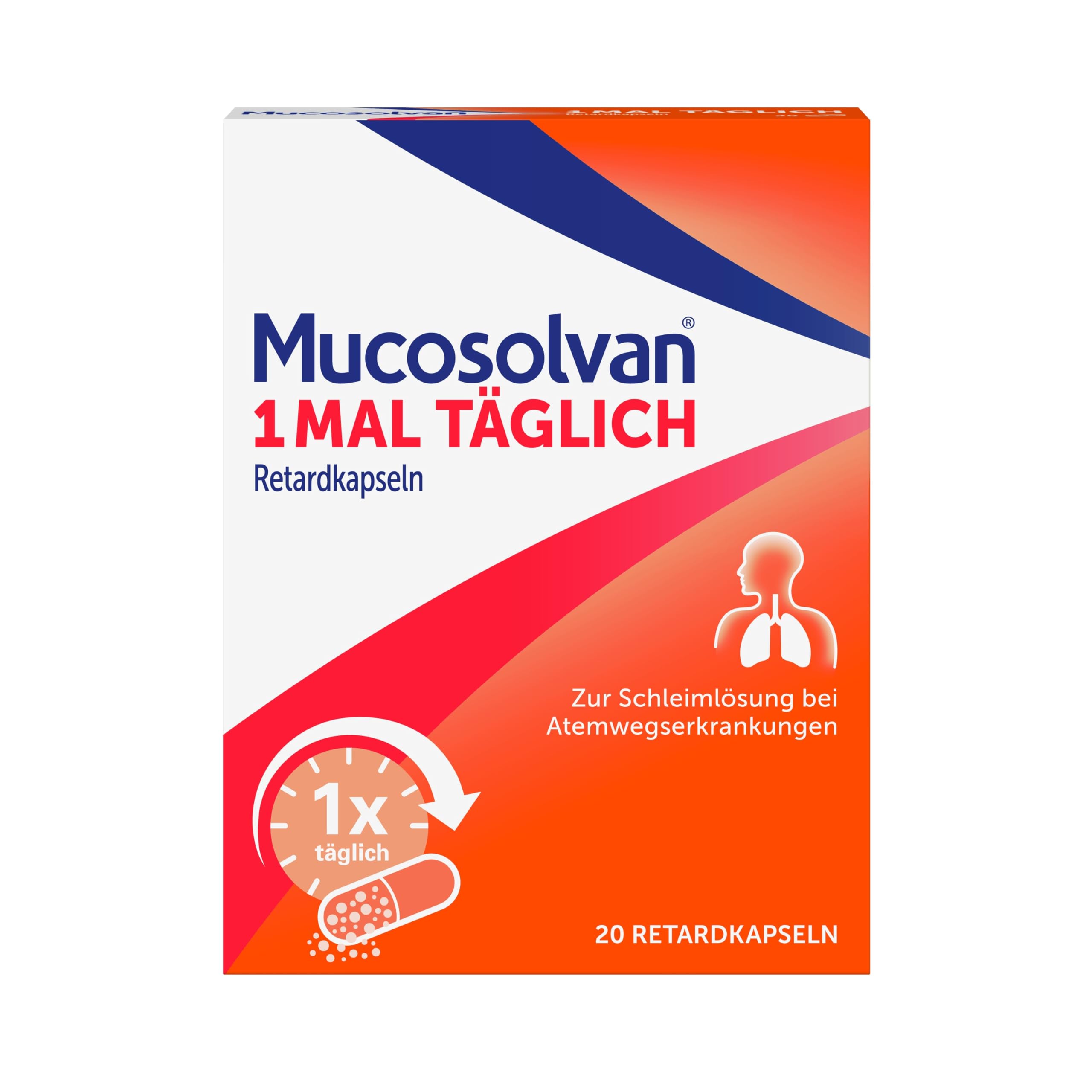 Mucosolvan 1mal täglich Retardkapseln, 20 Stück – Ambroxol-Hustenlöser