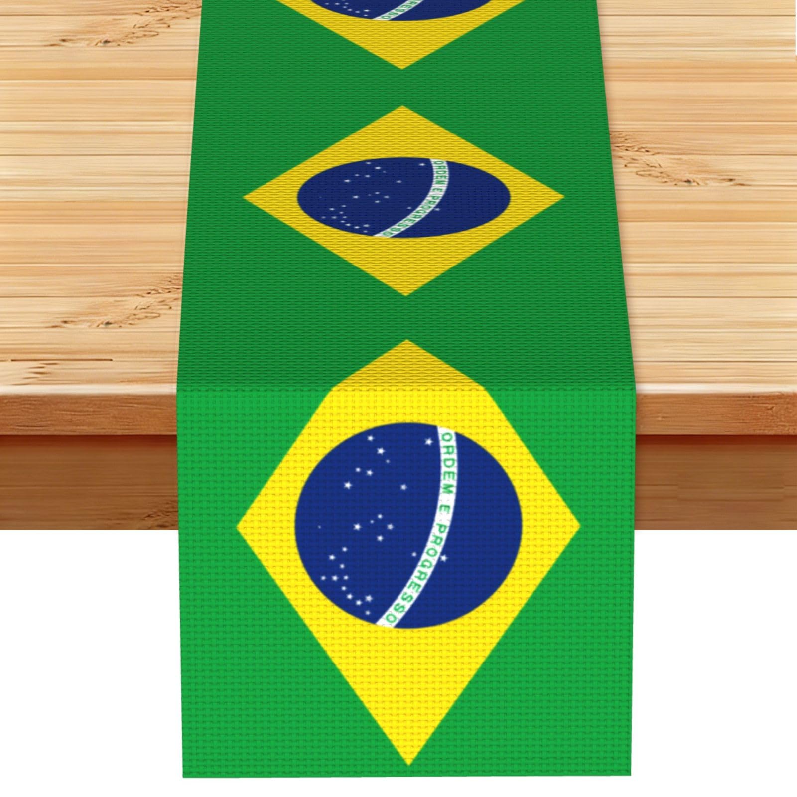 Brazilian flag Table Runner 13x72 Inch Dining Decor